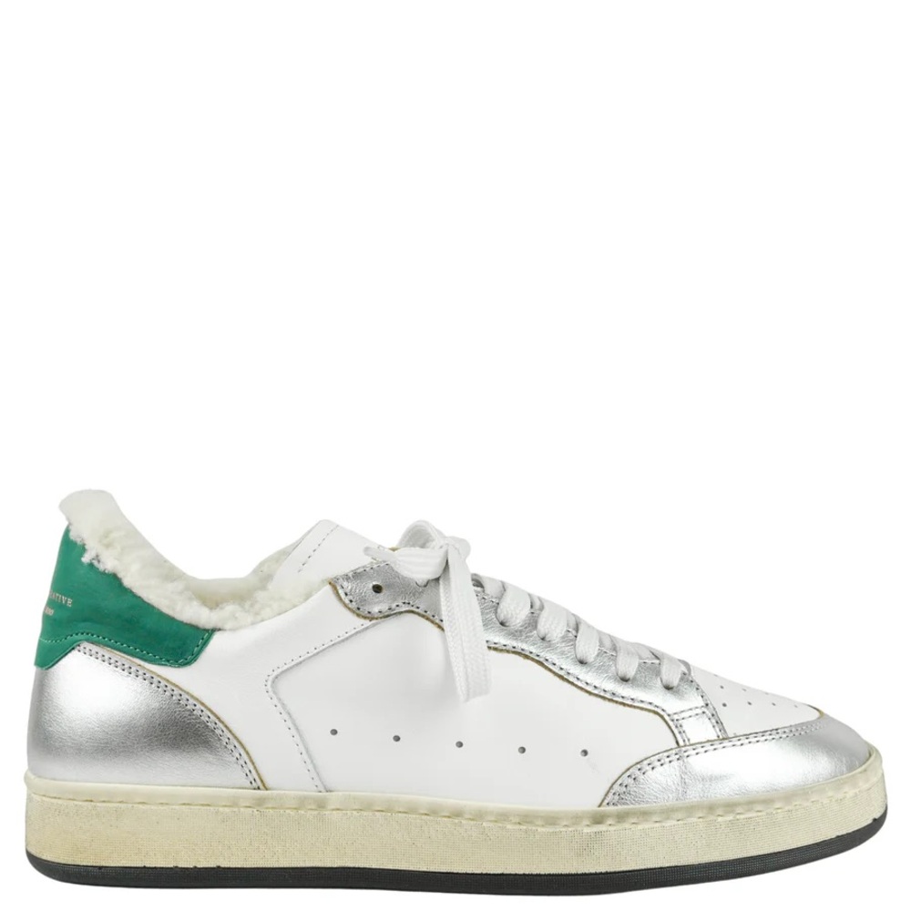 OFFICINE CREATIVE MAGIC SNEAKERS IN WHITE/SILVER/GREEN shearling 9.5 39.5 NEW!